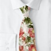 Mooie delicate Waterverf papaver bloemen Stropdas