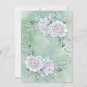 Mooie Delicate Waterverf Roos Bruiloft Kaart (Achterkant)