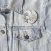 Mooie Delicate Witte Bloem Ronde Button 5,7 Cm (In situ)