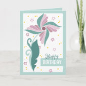 Mooie delicate zen doodle bloem CC1276 Verjaardag Kaart (Voorkant)