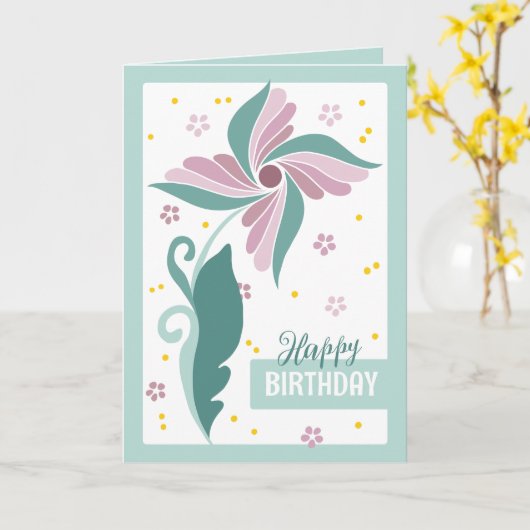 Mooie delicate zen doodle bloem CC1276 Verjaardag Kaart (Gele Bloem)