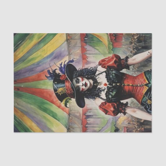 Mooie Demon Ring Leader Vrouw Decoupage Papier (Voorkant)