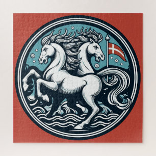 "Mooie Denemarken Mystieke Paarden" 19 Legpuzzel