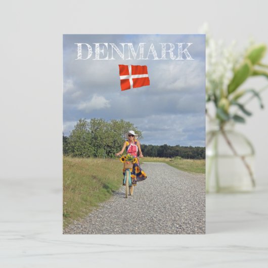 Mooie Denemarken Plat Wenskaart! Kaart (Staand voorkant)