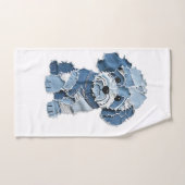 Mooie denim patchworkhond illustratie handdoek (Handdoek)
