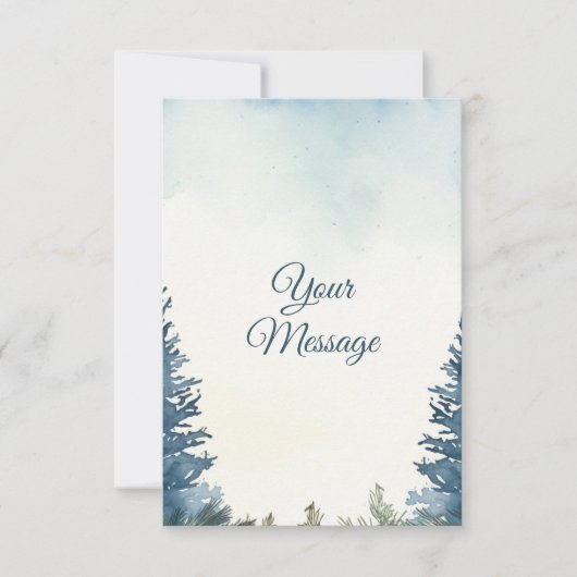 Mooie dennenbomen uw bericht vakantie  notitiekaartje (Voorkant)