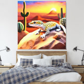 Mooie Desert luipaard Gecko Design Canvas Afdruk (Insitu (Slaapkamer))