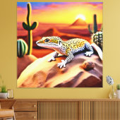 Mooie Desert luipaard Gecko Design Canvas Afdruk (Insitu (Woonkamer))