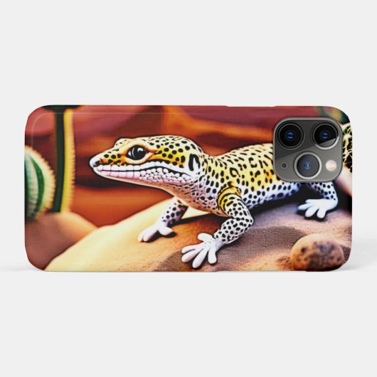 Mooie Desert luipaard Gecko Design Case-Mate iPhone Case (Achterkant (horizontaal))