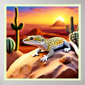 Mooie Desert luipaard Gecko Design Poster (Voorkant)