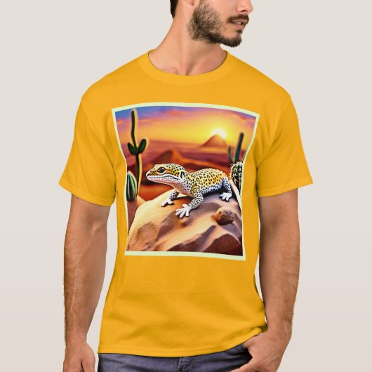 Mooie Desert luipaard Gecko Design T-shirt (Voorkant)