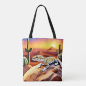Mooie Desert luipaard Gecko Design Tote Bag (Achterkant)