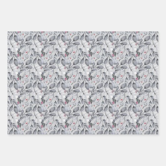 Mooie Design met rode en grijze Kerstmis op grijs Inpakpapier Vel (Voorkant 2)