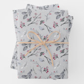 Mooie Design met rode en grijze Kerstmis op grijs Inpakpapier Vel (In situ)