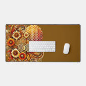 Mooie Desk Mat | Honingraat en bloemontwerp (Keyboard & Muis)