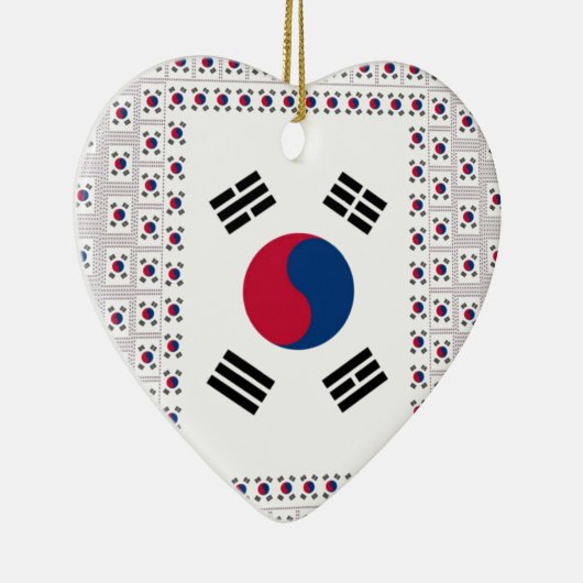 Mooie diagonale Koreaanse vlag: een oneindige kuns Keramisch Ornament (Rechts)