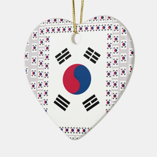 Mooie diagonale Koreaanse vlag: een oneindige kuns Keramisch Ornament (Links)