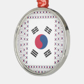 Mooie diagonale Koreaanse vlag: een oneindige kuns Metalen Ornament (Links)