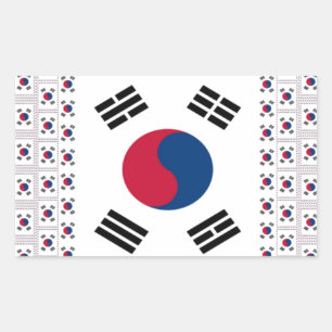 Mooie diagonale Koreaanse vlag: een oneindige kuns Rechthoekige Sticker