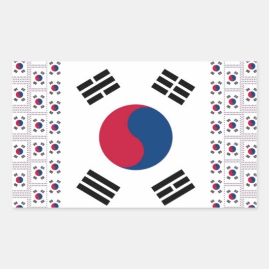 Mooie diagonale Koreaanse vlag: een oneindige kuns Rechthoekige Sticker (Voorkant)