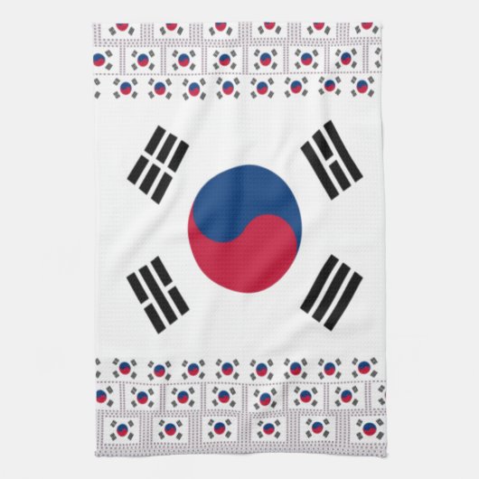 Mooie diagonale Koreaanse vlag: een oneindige kuns Theedoek (Verticaal)