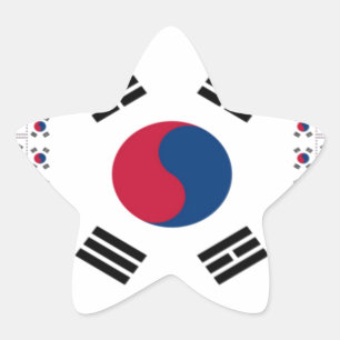 Mooie diagonale Koreaanse vlag: Oneindige kunst Ster Sticker