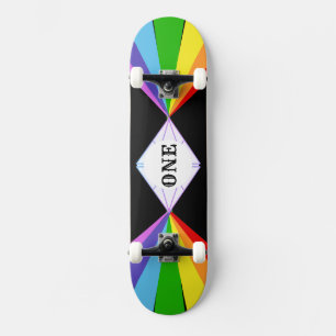 Mooie diamant en regenboog persoonlijk skateboard