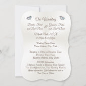 Mooie diamanten ring liefde vogel bruiloft uitnodi kaart (Achterkant)