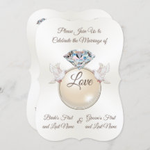 Mooie diamanten ring liefde vogel bruiloft uitnodi