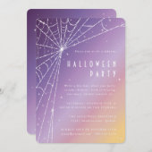 Mooie diamanten spinnenweb Halloween-feest Kaart (Voorkant / Achterkant)