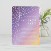 Mooie diamanten spinnenweb Halloween-feest Kaart (Staand voorkant)