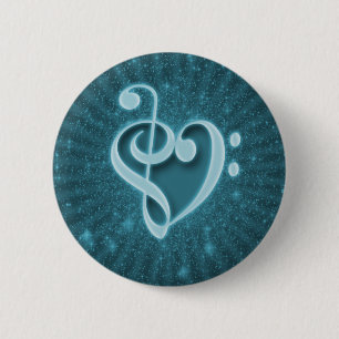 Mooie die muzieknoten als hart worden uitgewerkt ronde button 5,7 cm