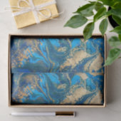 Mooie, diepe blauwe marmer, goud, digitale foto tissuepapier (Geschenk)