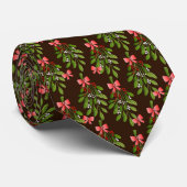 Mooie diepe Bourgogne Mistletoe w / rood lint Stropdas (Opgerold)