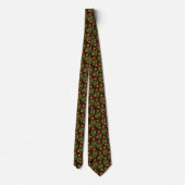 Mooie diepe Bourgogne Mistletoe w / rood lint Stropdas (Achterkant)
