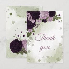 mooie diepe en lichte paarse bloemen bedankkaart