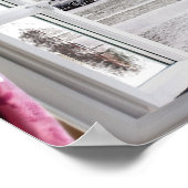 Mooie diepgevroren meerscène door een open raam poster (Hoek)