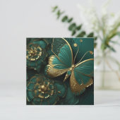Mooie diepgroene & gouden vlinder (Staand voorkant)