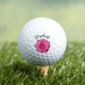 Mooie dieproze roos bloem aangepaste naam dames golfballen (Insitu Shirt)