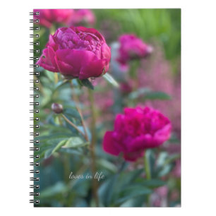 Mooie dieproze tuin pioenrozen notitieboek