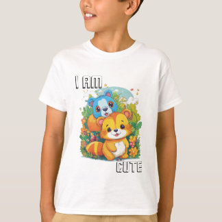 Mooie dier strip illustratie ik ben schattig t-shirt
