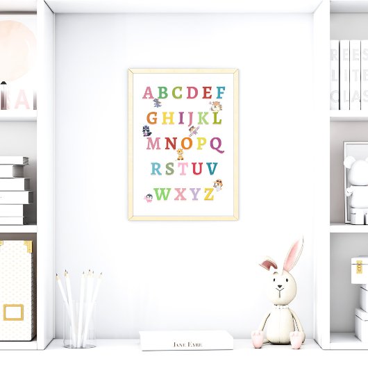 Mooie Dieren Alfabet Baby Kinderkamer Poster