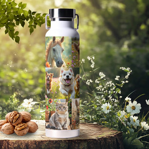Mooie Dieren en Huisdieren Artistieke Fotocollage Waterfles
