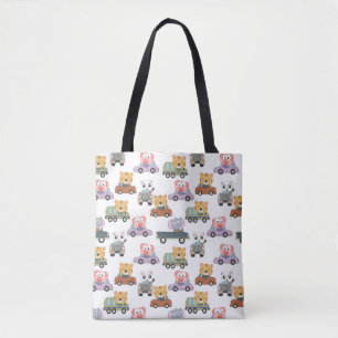 Mooie Dieren In Auto's Patroon Tote Bag