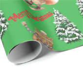 Mooie Dieren Skiën Inpakpapier (Rol Hoek)