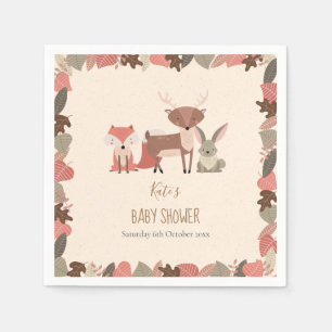 Mooie Dieren uit het Bos Baby Shower / Strooigoed Servet