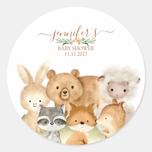 Mooie Dieren Vacht Wilde Bos Ronde Sticker (Voorkant)