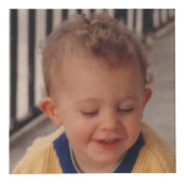 Mooie dierenfoto naam voor kinderkamer blauw bruin kubus (Voorkant)