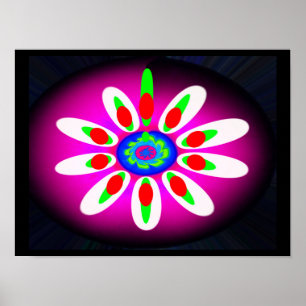 Mooie digitale bloemkunst poster