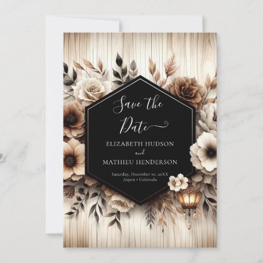 Mooie digitale rustieke bruiloft save the date (Voorkant)